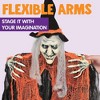 Joyfy 3 Pack 35’’ Halloween Hanging Ghosts Witch Pumpkin Outdoor Decorations, Scary Flying Witch Grim Reapers Front Porch Yard Garden Party Decor - 4 of 4