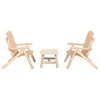 vidaXL Patio Lounge Set, 3 Piece, Solid Spruce Wood, Untreated, Comfortable, Outdoor Furniture, Adirondack-Style Backrests, Included Coffee Table - 2 of 4