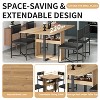 Whisen Modern 5-Piece Extendable Dining Table Set, Foldable Square Table with Leather Upholstered Chairs - 3 of 4