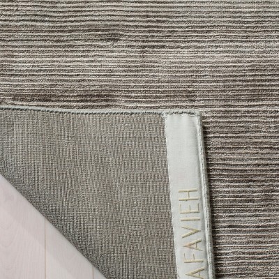 Graphite Hand-Knotted Wool and Silk 4' x 6' Area Rug