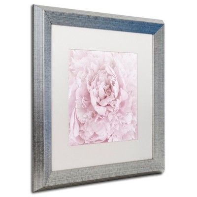 Trademark Fine Art -Cora Niele 'Pink Peony Flower' Matted Framed Art