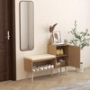 ACEPANO 39.37 in. W WModern 2-in-1 Wicker Shoe Cabinet with 2 Adjustable Shelves & Removable Washable Seat Cushion-Natural - 2 of 4