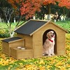 Large Dog House With Asphalt Roof,Dog Houses For Large Dogs,Dog Kennel With Doors,Dog Houses Outdoor-Cuddlewood - 2 of 4