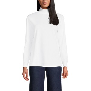 Lands' End Women's Plus Size Long Sleeve Super T Mock - 1 of 4