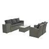 Patio Furniture, Outdoor Furniture, Seasonal PE Wicker Furniture,5 Set Wicker Furniture With Tempered Glass Table Top - 4 of 4