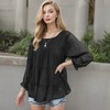 Anna-Kaci Women's Long Sleeve Swiss Dot Peplum Top with Sheer Sleeves and Tiered Ruffle Detail Casual Blouse - 3 of 4