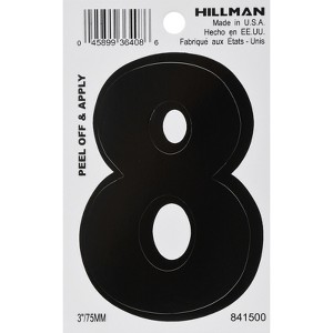 Hillman 3 in. Black Vinyl Self-Adhesive Number 8 1 pc (Case of 6) - 1 of 1
