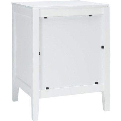 Tegan White Mahogany 2-Drawer Nightstand with Brass Ring Pulls