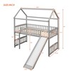 Sapphtopaz Twin Size Loft Bed with Slide,House Bed with Guardrail & Ladder,Space-Saving Kids Bed Frame with Under Bed Space for Boys & Girls - 3 of 4