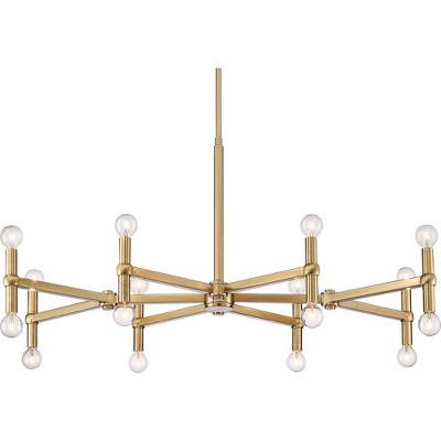 Possini Euro Design Satin Brass Large Chandelier 37" Wide Modern 24-Light Fixture Dining Room House Foyer Kitchen Island Entryway