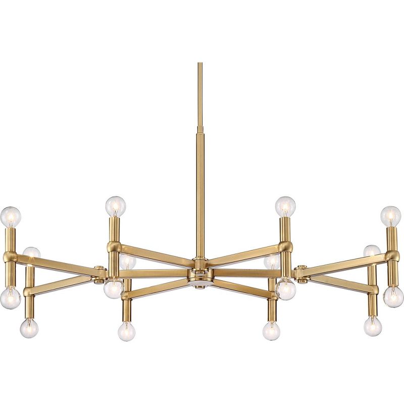 Possini Euro Design Marya Satin Brass Chandelier 37" Wide Modern 24-Light Fixture for Dining Room House Foyer Kitchen Island Entryway Bedroom Home, 1 of 10