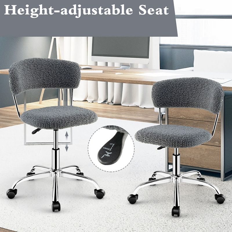Tangkula Computer Desk Chair Adjustable Office Chair Swivel Vanity Chair, 5 of 9