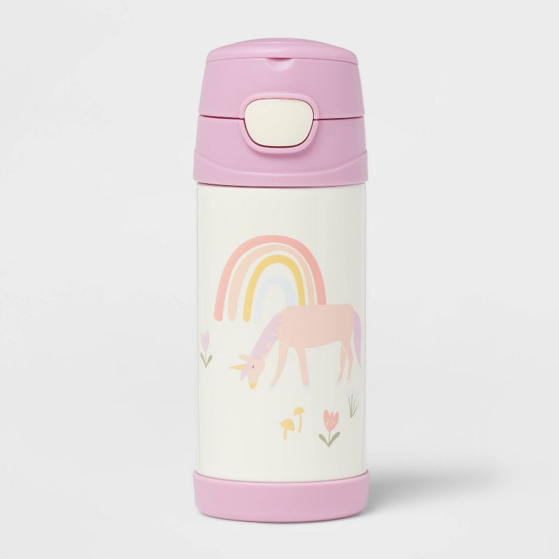 Kids&#39; 12oz Stainless Steel Portable Drinkware Water Bottle Unicorn Shapes Lavender - Pillowfort&#8482;, 1 of 8