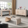 Sapphtopaz Entryway Table with 3 Tiers Open Storage TV Console Table with Roman Column Effect Support Legs for Living Room, Hallway, Bedroom - 2 of 4