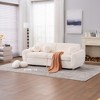 Modern Sofa for Living Room, 84inWhite Corduroy Sofa Couch, Sectional Love Seat Couch, Upholstered Sofa for Apatment Bedroom Home Office - 3 of 4