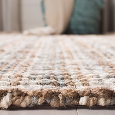 Handmade Gray and Natural Jute Area Rug, 5' x 8'