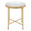 Kate and Laurel Celia Round Metal Side Table, 18.25x18.25x22, White and Gold - 3 of 4