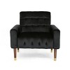 Boucle Accent Chair with Biscuit-Style Backrest,Comfortable Armrests & Solid Wood Legs for Living Room,Bedroom-Baofuwish - 3 of 4