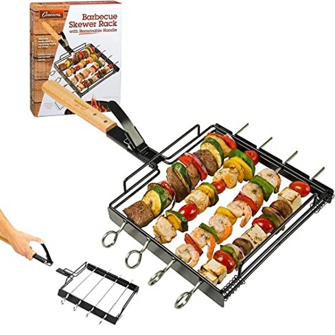 Veroorloven Verwaand Welke Camerons Products Bbq Skewer Rack Set With Detachable Handle For Closed Lid  Cooking - Non-stick For Grilling Barbecue : Target