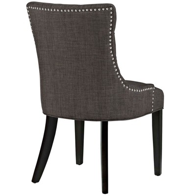 Regal Elegance Brown Upholstered Parsons Side Chair with Nailhead Trim