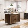 Famapy Brown 2-Doors Kithchen Island With 2 Drawers - 3 of 4