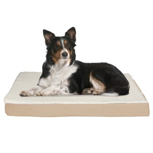 Orthopedic Dog Bed – 2-Layer Memory Foam Dog Bed with Machine Washable Top Cover – 36x27 Dog Bed for Large Dogs up to 65lbs by PETMAKER (Tan) - 1 of 4