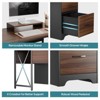 Bestier 63'' L Shaped Desk with 4 Drawers, Executive Desk with Monitor Stand, File Drawers for Home Office, Cherry - 3 of 4