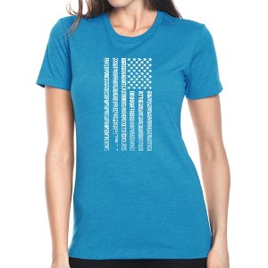 LA Pop Art Women's Premium Blend Word Art T-shirt - National Anthem Flag - 1 of 4