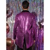 INSPIRE CHIC Men's Shawl Lapel Wedding Party Shiny Sequin Tuxedo Tailcoat - 3 of 4