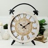 VIP Metal 20.67 in. Brown Traditional Table Clock with Handle - 3 of 4