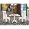 3-Piece Linen White Finish Solid Wood Top - Dining Room Set  - Seats 4 - 2 of 4