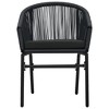 Outdoor Chair Set of 2 Black PE Rattan, Powder-Coated Steel vidaXL - 3 of 4