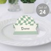 Big Dot of Happiness Sage Green Checkered Party - Tent Buffet Card - Table Setting Name Place Cards - Set of 24 - 2 of 4