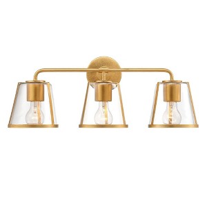 Crystorama Lighting Fulton 3 - Light Vanity in  Antique Gold/Clear - 1 of 2