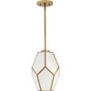 Progress Lighting Latham 1-Light Pendant, Vintage Gold, White Art Glass - 2 of 3