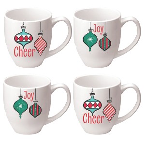 Courtside Market Joyful Christmas Ornaments II Café Mug 4 Piece Set - 1 of 1