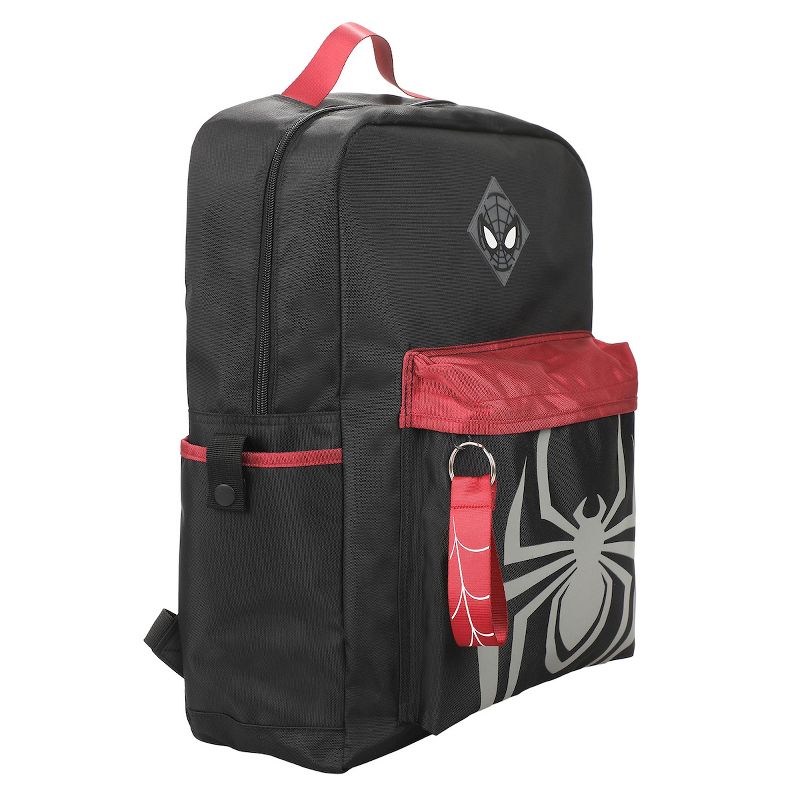 Marvel Miles Morales Game Logo And Mask Women's Black Laptop Backpack, 3 of 7