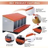 3/ 4 Hole Metal Chicken Nesting Box with Removable Roll-Out Tray Easy Egg Collection & Clean Galvanized Steel Laying Box, for Backyard Coop Orange - 2 of 4