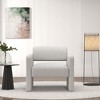 PAGED Modern Lazy Sofa Chair with Armrests, Comfy Velvet Fabric Accent Chair for Bedroom, Living Room to Read, Watch TV - 2 of 4