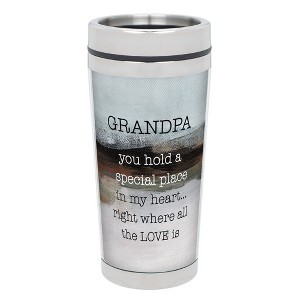 Cottage Garden ESSMUG-27 Grandpa, Special Place In My Heart Blue and Brown 16 Ounce Stainless Steel and Acrylic Travel Tumbler - 1 of 1