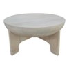 The Urban Port 32" Coffee Table Mango Wood Drum Top Classic Washed White - 4 of 4