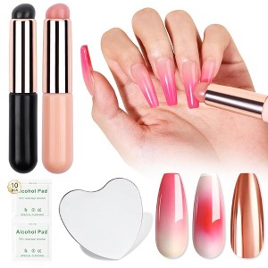 Saviland Silicone Gradient Brush 2Pcs - Reusable Ombre Applicator for Chrome Powder & Aura Nails. - 1 of 4