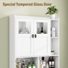 Over The Toilet Storage Cabinet with Glass Doors and Adjustable Shelves, Freestanding Home Space Save Toilet Rack, White - 4 of 4
