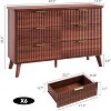 6 Drawers Dresser for Bedroom, Wide Dressers with Curved Profile Design, Fluted Wood Drawers with Gold Handle, Chest of Dressers Thickened Design - 2 of 4