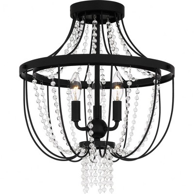 Quoizel Lighting Adelaide 3 - Light Semi-Flush Mount in  Matte Black