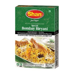 Shan - Bombay Biryani Recipe & Seasoning Mix, 2.11 oz (60g) – Authentic Spice Powder for Chicken, Meat, and Potato Layered Pilaf - 1 of 4