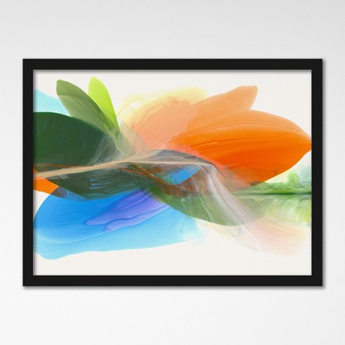 Americanflat Abstract 24x36 Framed Print Orange Burst Wall Art