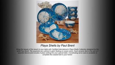 Set of 4 Playa Shells Ceramic Soup Bowls