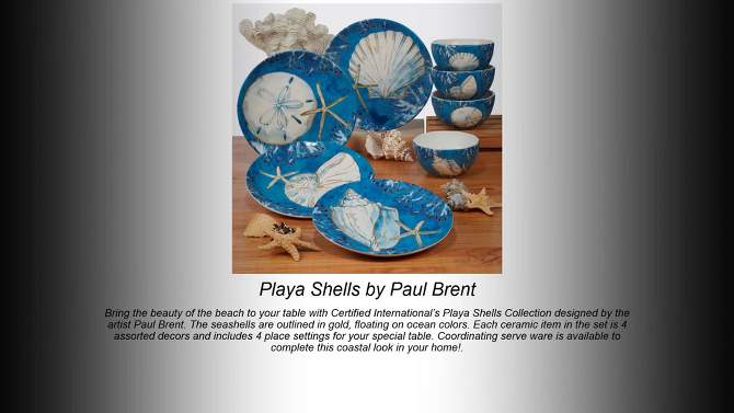 Set of 4 Playa Shells Salad Plates - Certified International, 2 of 8, play video