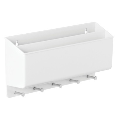 mDesign Plastic Wall Mount Divided Mail Sorter Storage Organizer Basket Gray 